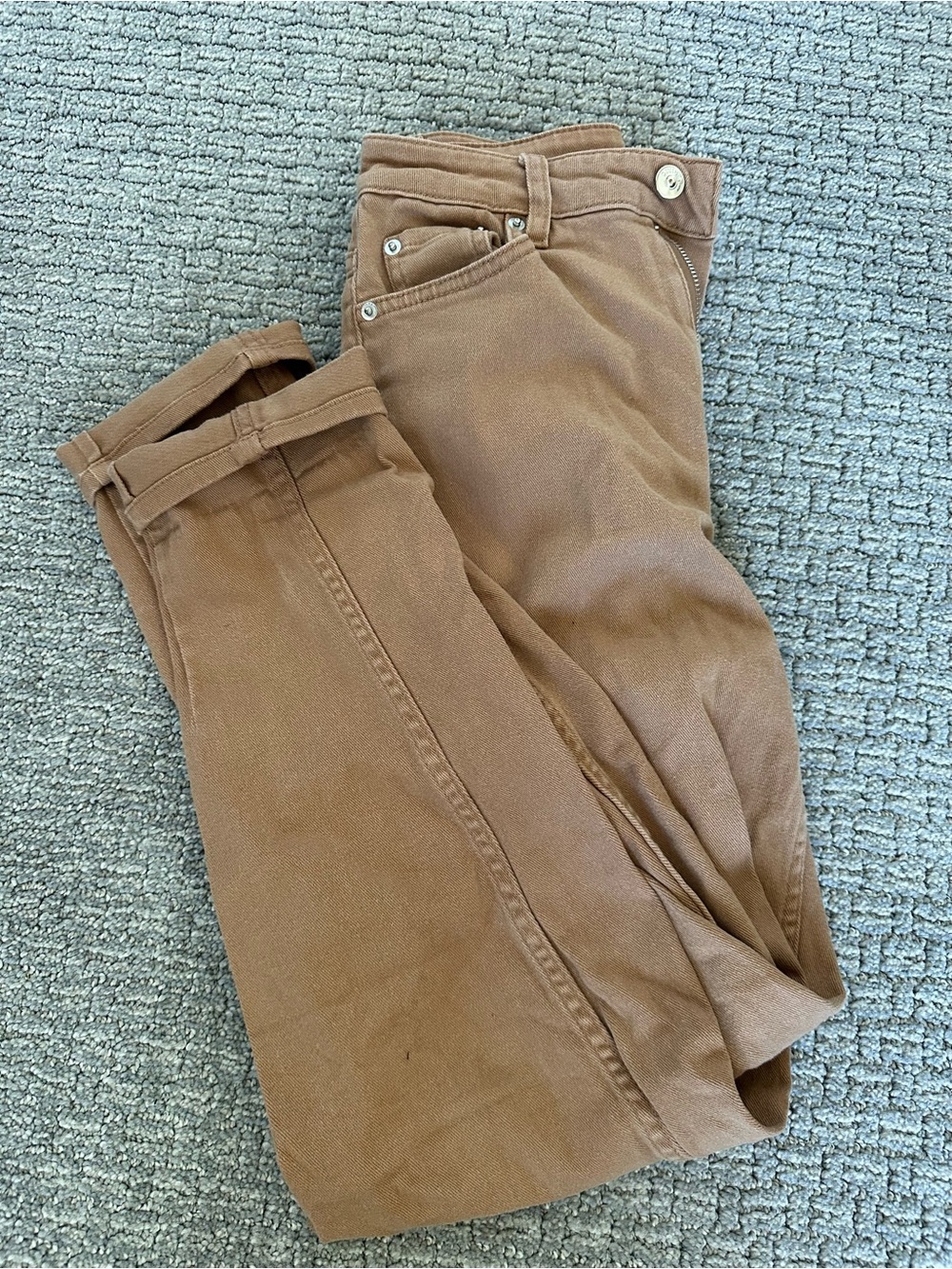 H&M Camel High-Waist Pants